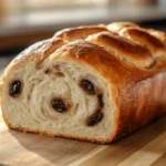 Ingredients for cinnamon raisin sourdough bread on a modern countertop